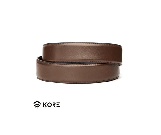 חגורת נשק עור בצבע חום של KORE עם אבזם x5 צבע GUNMETAL מטא - MRA -IL