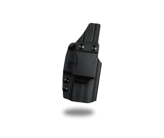 MRA-IL Kydex USA internal gun holster with adjustable retention and compact design, shown in black from IMG-0658.