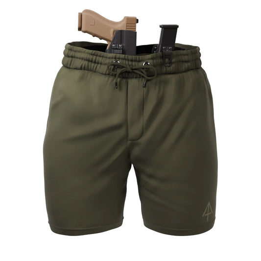מכנסי ספורט קצרים לנשיאת אקדח נסתרת- צבע זית Carrier Shorts Mk.II - Sandman Olive Drab