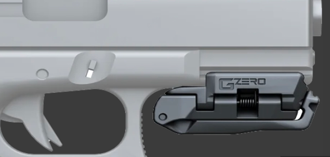 MRA-IL G ZERo internal slide holster for rail guns, preview image showing black polymer design with mounting features.