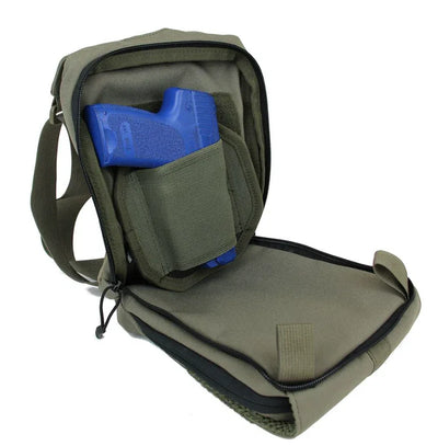 Green dolphin-themed MRA-IL Star Bag side gun holster with a compact design, suitable for carrying a handgun securely.
